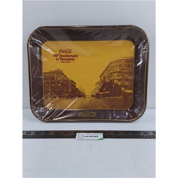 Coca-Cola Metal Serving Tray  60th Anniversary in Vancouver  13  x 11 