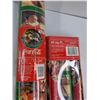 Image 3 : Coca-Cola Christmas Wrapping Paper - Sealed Rolls, Gift Bags, Cardboard Visor