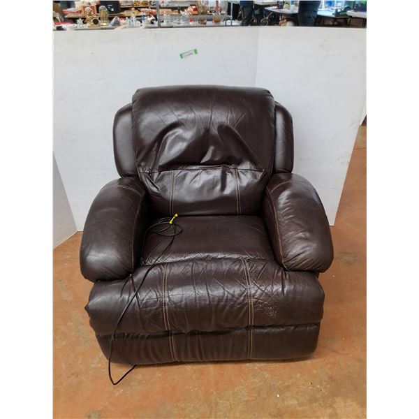 *Leather Electric Reclining Chair, 38" x 40" x 40", Consigner Says works- Cannot Ship