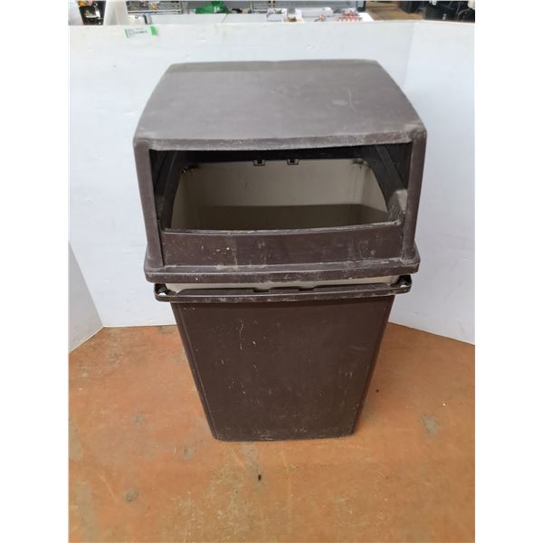 *(2) Solid Plastic Commercial Garbage Bins-  Lid- 31" Tall- Will Not Ship