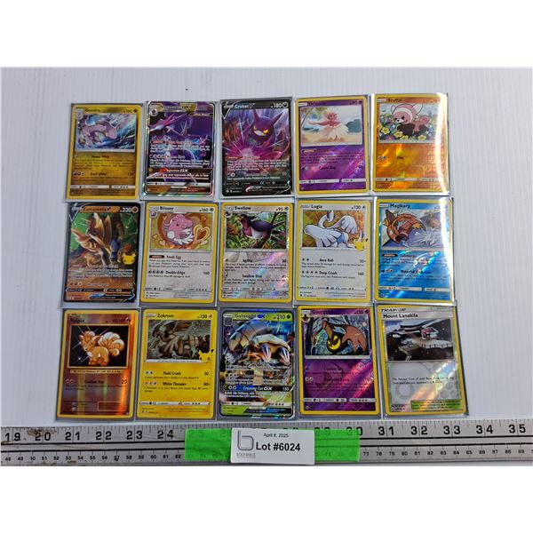 (15) Various Pokemon Trading Cards - Authenticity Not Guaranteed