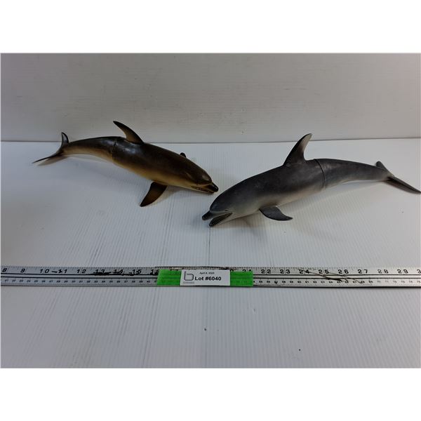 (2) Rubber Dolphin Toys