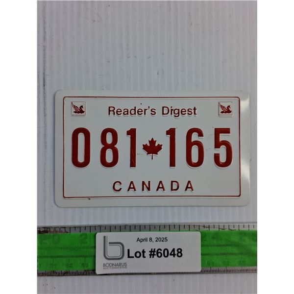 Reader's Digest Canada Sign