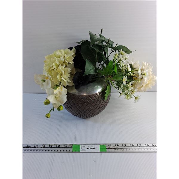 Ceramic Flower Vase and Artificial Flowers