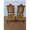 Image 1 : *(2) Vintage Cushioned Wheeled Chairs