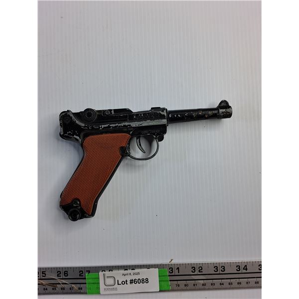 Vintage Luger Hand Gun Made by Lone Star - Body Made from Metal Parts, Cap Gun