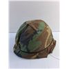 Image 2 : Post World War 2 Metal Military Helmet with Camouflage Cloth