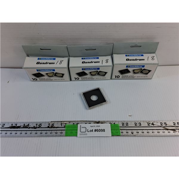 Lot of 3 Leuchtturm Quadrum Coin Case - 18MM