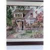 Image 2 : Framed Cross-stiched Picture Of House- 18.5" x 15.5"