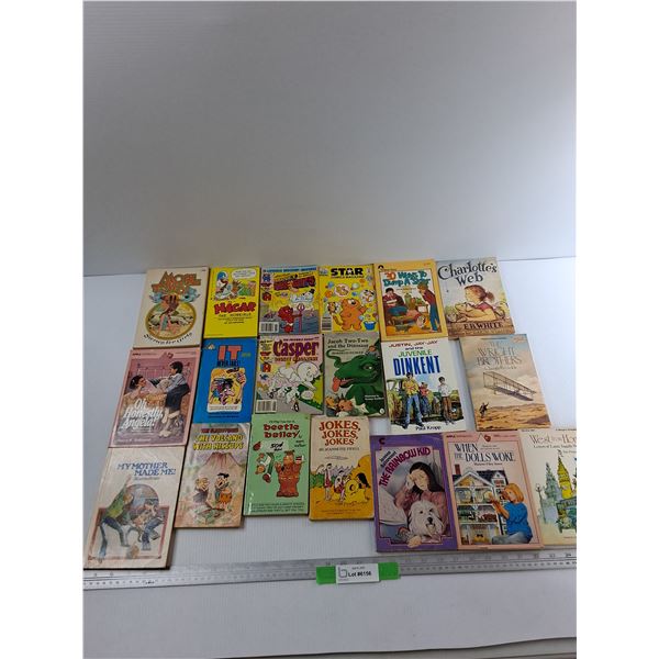 (18) Various Books/ Comics, Charlottes Web, Casper The Friendly Ghost, Misc