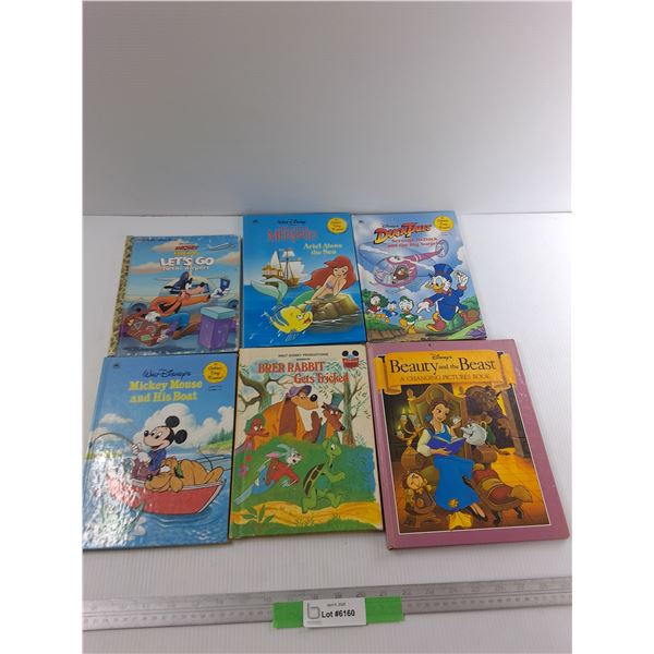 (6) Disney Childrens Books, Duck tales, Beauty & The Beast, Misc