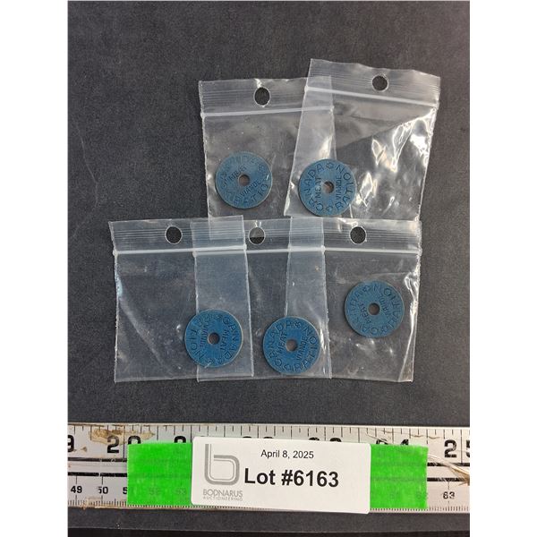 Lot of 5 pcs Canada Meat Ration Tokens