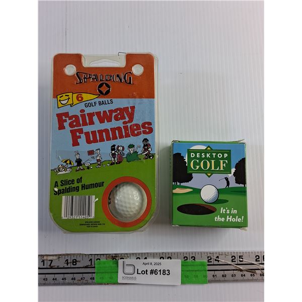 New Spalding Funny Golf Balls and Desktop Golf