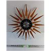 Image 1 : Teak Sunburst Clock
