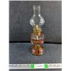 Image 1 : Vintage Multi Colored Glass Oil Lamp