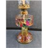 Image 3 : Vintage Multi Colored Glass Oil Lamp