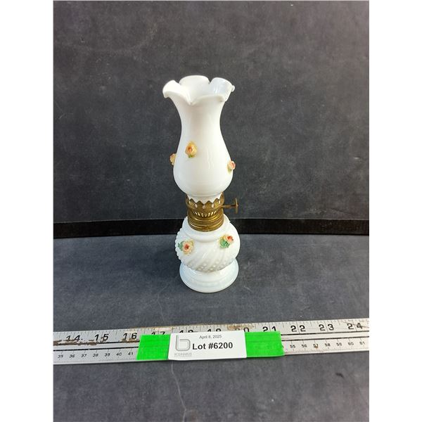 Vintage Milk Glass Oil Lamp
