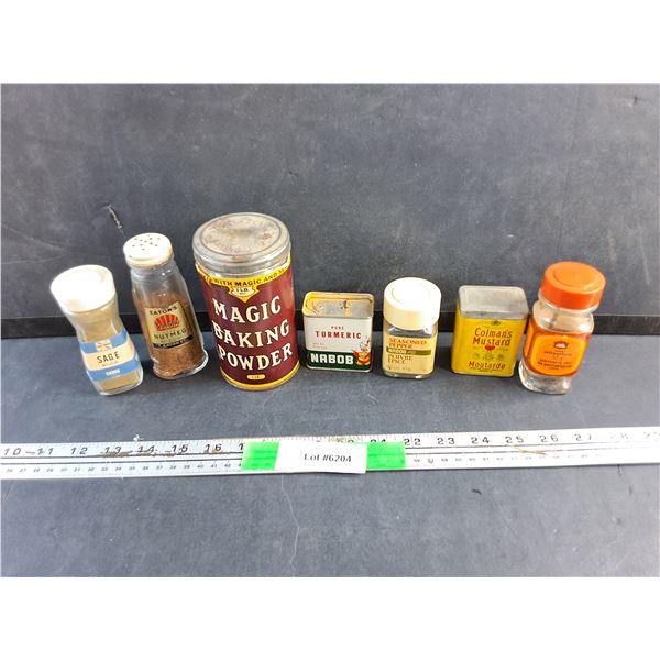 Lot of Vintage Tin Spices/Vintage Containers