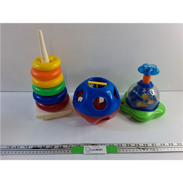 Kids Toy Ball, Bright Starts and Vintage Fisher Price Rock a Stack Toys