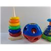 Image 2 : Kids Toy Ball, Bright Starts and Vintage Fisher Price Rock a Stack Toys