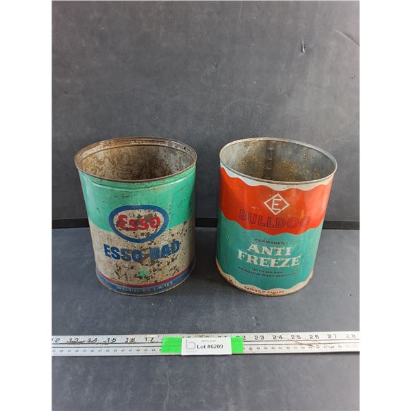 Lot of 2 Oil Cans - Esso and Bulldog