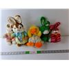 Image 1 : (5) Animal Stuffies -Bunnies, Duck Up to 11.5" Tall
