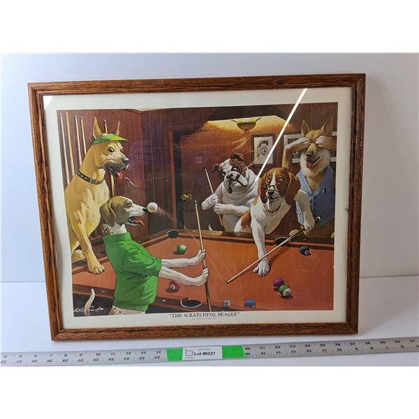"The Scratching Beagle" Framed Artwork by Arthur Sarnoff