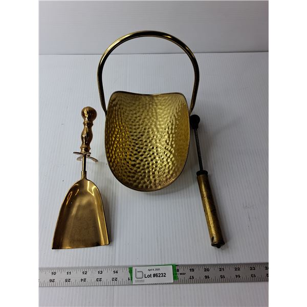 Brass Chimney Equipment- Hand Pump, Shovel, Tray