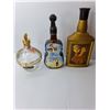 Image 2 : Brass Plated Engraved Pitcher, (4) Liquor Bottles/Decanters