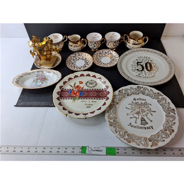 (12) Piece 50th/60th Anniversary Dish Set