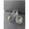 Image 2 : Kerosene Chafing Dish Base, Decanter 10.5" Tall, (2) Wine Glasses
