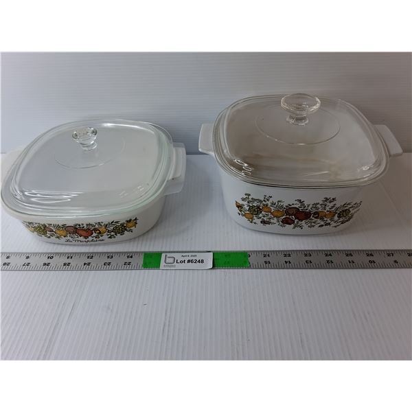 (2) Corningware Casserole Dishes with Lids