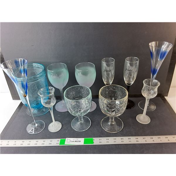 (11) Wine Glasses Up to 11" Tall