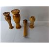 Image 2 : (4) Wood Vases Up to 12.5" Tall