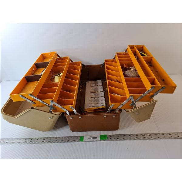 Fenwick Tackle Box with Hooks, Pliers, Misc.