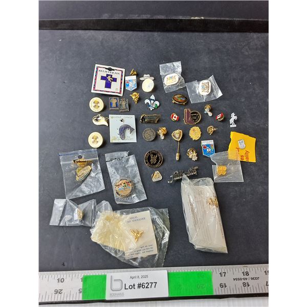Lot of Decorative Pins- Saskatchewan, Kamloops, Angels, Misc.