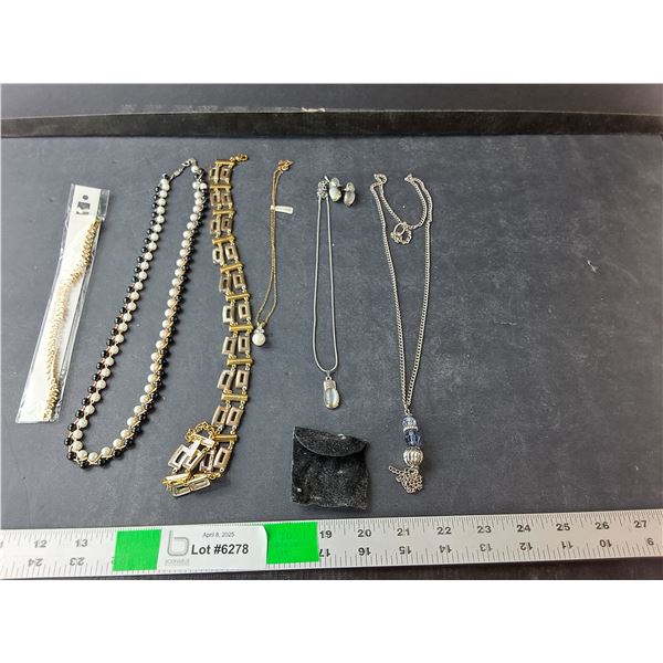 (5) Necklaces, Set of Earrings, Bracelet