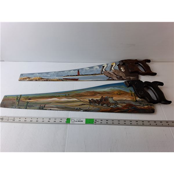 (2) Painted Saws