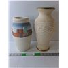 Image 1 : (2) Ceramic Vases Up to 13.5" Tall