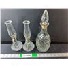 Image 1 : (2) Glass Kerosene Lamps & Glass Decanter 11.5" Tall