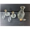 Image 2 : (2) Glass Kerosene Lamps & Glass Decanter 11.5" Tall