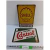 Image 1 : Shell and Castrol Oil Wall Hanging Signs