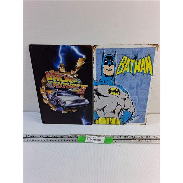 Back to the Future and Batman Wall Hanging Signs