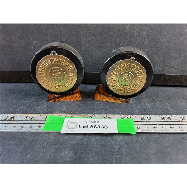 Most Sportsmanlike Player and Most Valuable Player Hockey Pucks