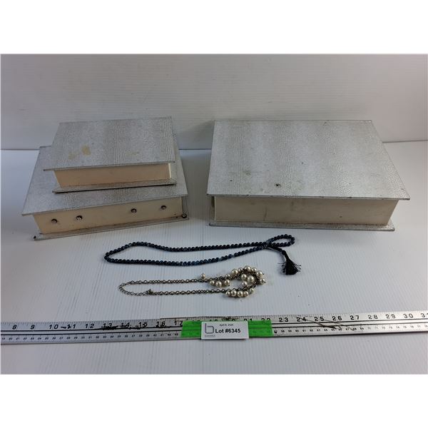 (3) Secret Storage Boxes and (2) Necklaces