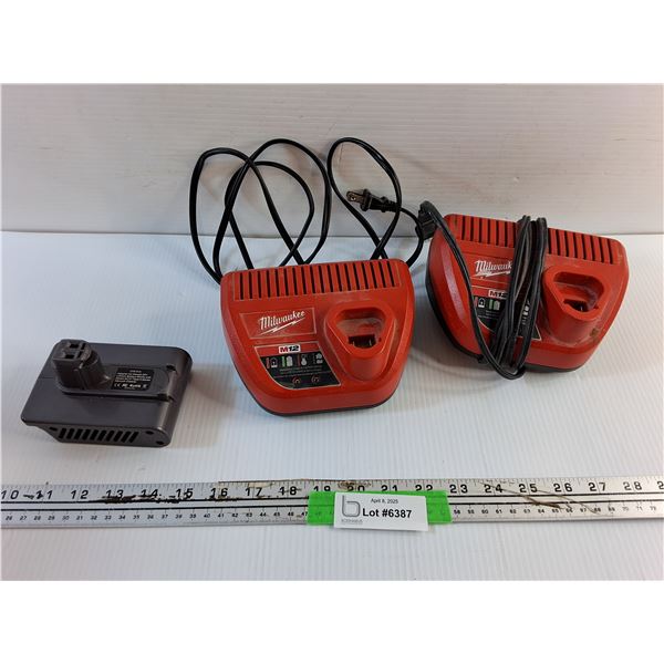 Milwaukee M12 Battery Chargers and DeWalt V20 Adapter