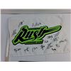 Image 3 : Authographed Saskatchewan Lacrosse Club Flag and Saskatchewan Rush Licence Plate Frame