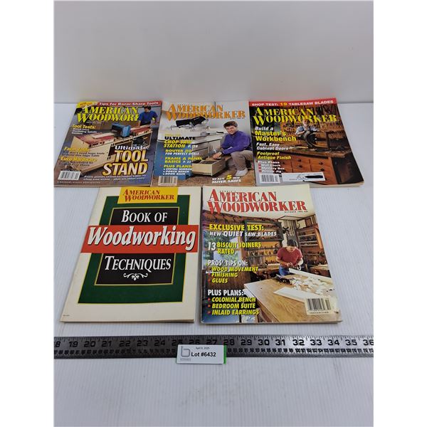 (5) "American Woodworker" Magazines - 1990's