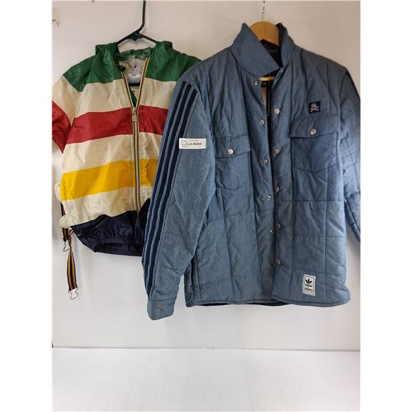 (2) Jackets (Adidas #1 Neighborhood Size Small & K-Way Child's Rain Jacket)