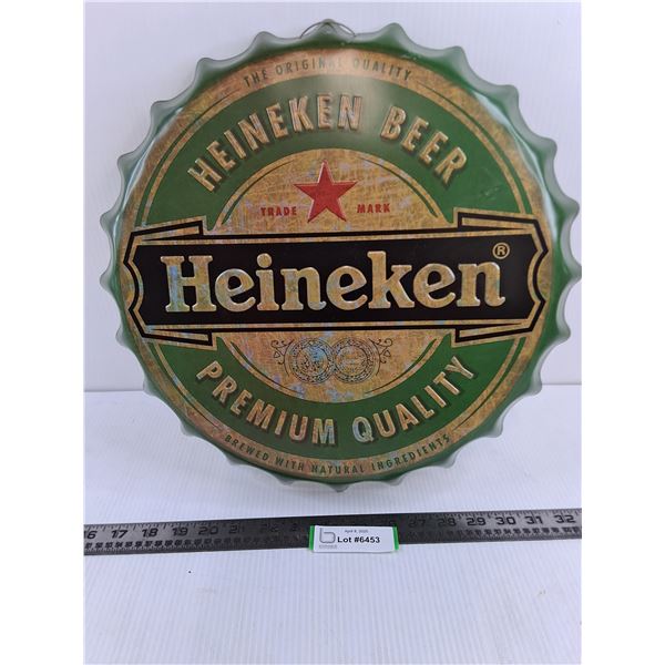 Heineken Beer Bottle Cap Wall Art 15" Dia